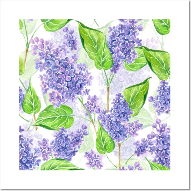 Watercolor lilac flowers Wall Art by katerinamk